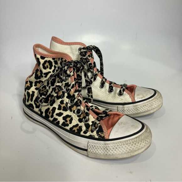 Converse all star animal print color block hightop sneakers women’s size 5 - Picture 1 of 9